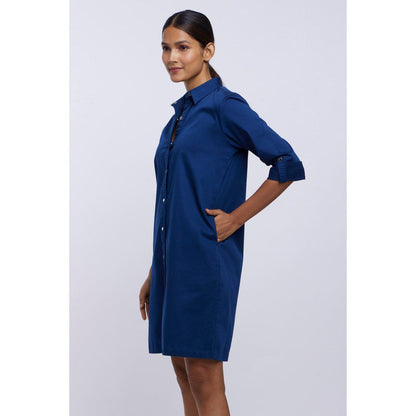 Pallavi Swadi Mid Night Navy Blue Shirt Dress