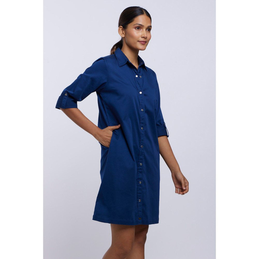 Pallavi Swadi Mid Night Navy Blue Shirt Dress