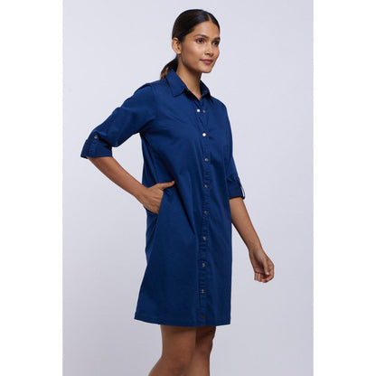 Pallavi Swadi Mid Night Navy Blue Shirt Dress