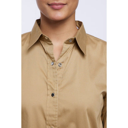 Pallavi Swadi Beige Solid Shirt Dress