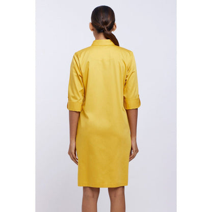 Pallavi Swadi Canary Yellow Solid Shirt Dress