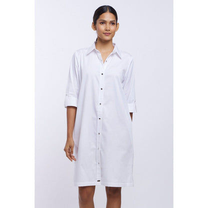 Pallavi Swadi White Solid Shirt Dress