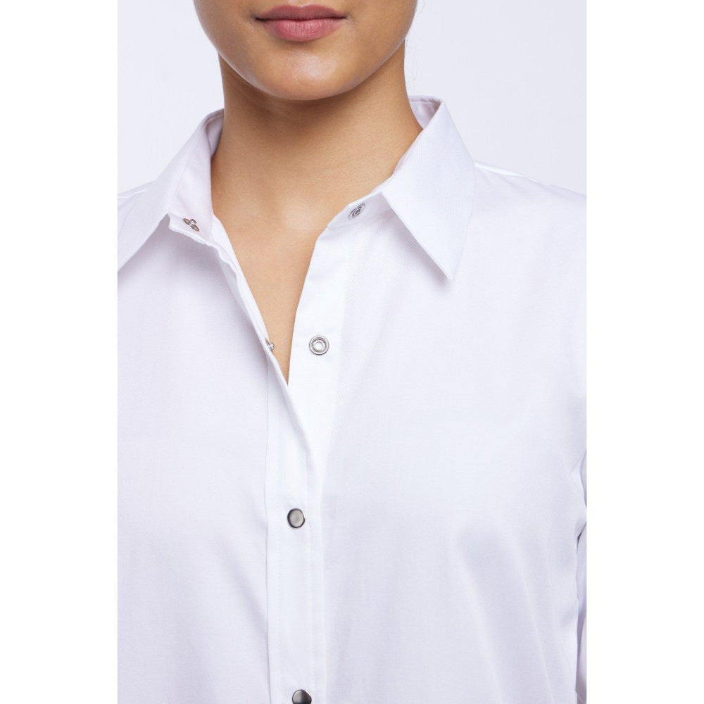 Pallavi Swadi White Solid Shirt Dress