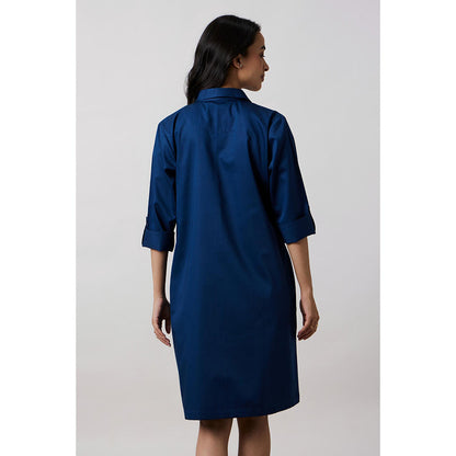 Pallavi Swadi Teal Pocket Swarovski Shirt Dress