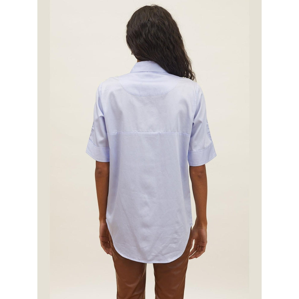 Pallavi Swadi Sky Blue Dragonfly Swarovski Shirt