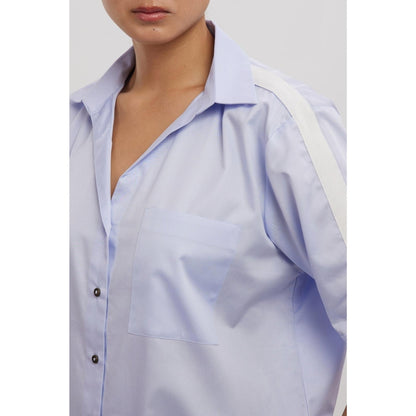 Pallavi Swadi Sky Blue White Ribbon Shirt