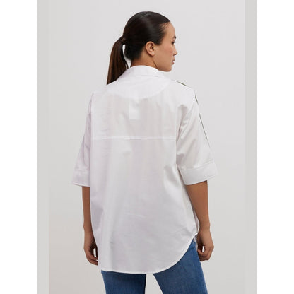 Pallavi Swadi White Olive Ribbon Shirt