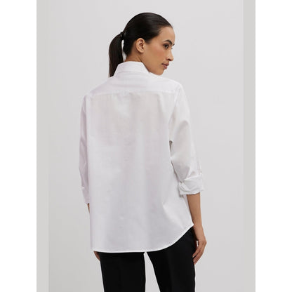 Pallavi Swadi White Pearl Pocket Strip Shirt