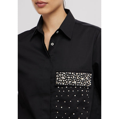 Pallavi Swadi Black Pearl Swarovski Flap Shirt