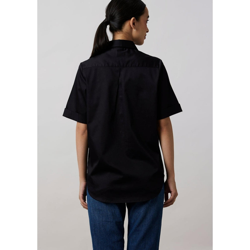 Pallavi Swadi Black Metallic Embroidered Shirt