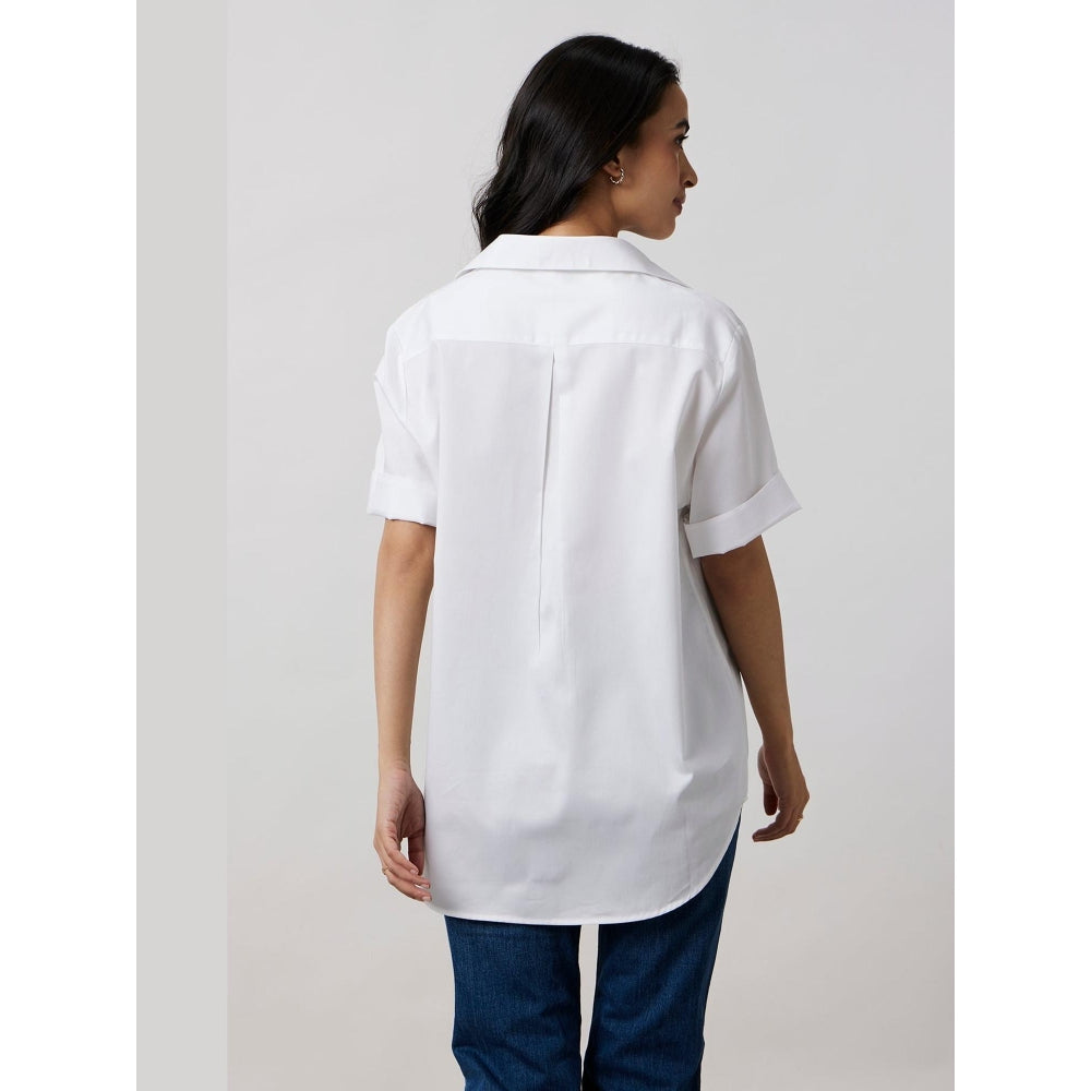 Pallavi Swadi Karishma Kapoor In White Red Heart Embroidered Shirt