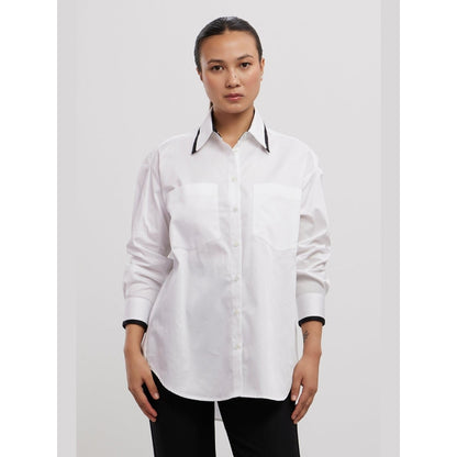 Pallavi Swadi White Tuxedo 2 Pocket Shirt