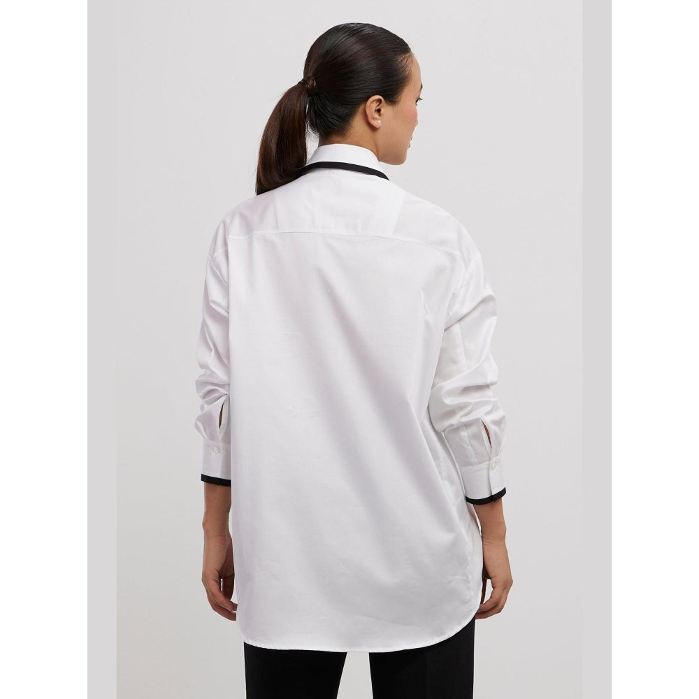 Pallavi Swadi White Tuxedo 2 Pocket Shirt