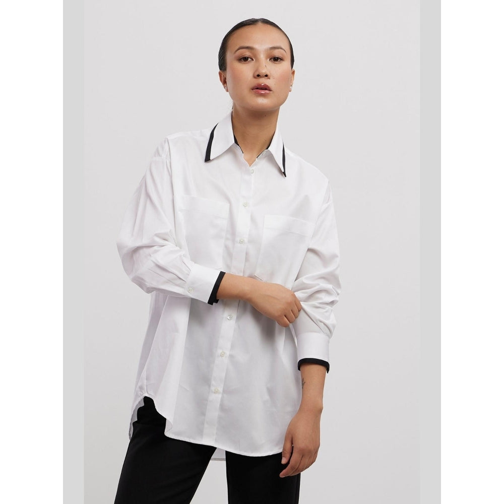 Pallavi Swadi White Tuxedo 2 Pocket Shirt