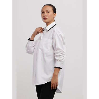 Pallavi Swadi White Tuxedo 2 Pocket Shirt