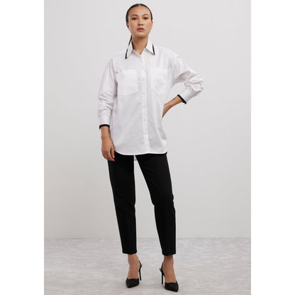 Pallavi Swadi White Tuxedo 2 Pocket Shirt