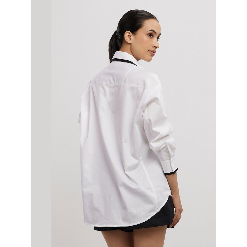 Pallavi Swadi White Tuxedo Small Swarovski Heart Shirt
