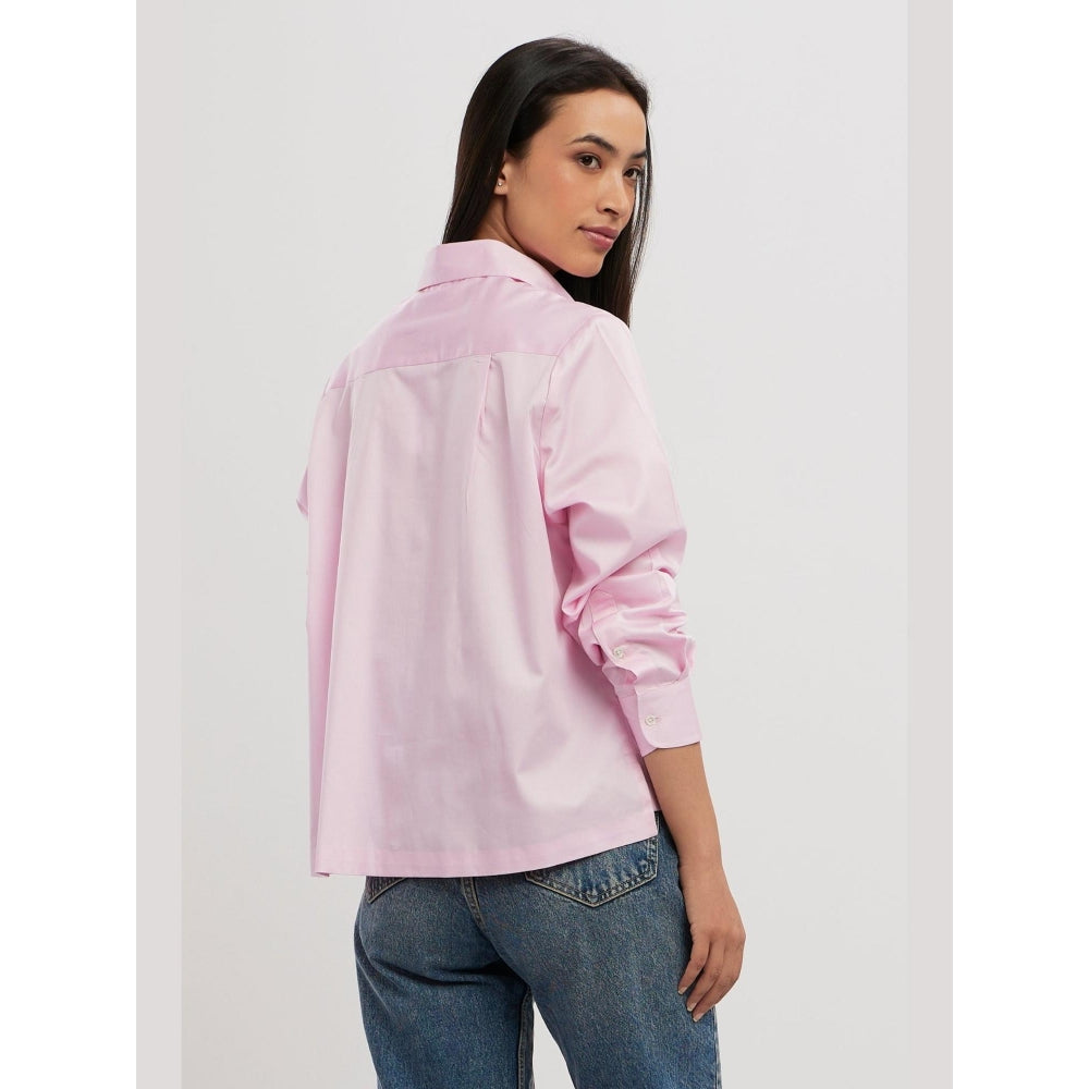 Pallavi Swadi Pink Pastel Swarovski Heart Crop Shirt