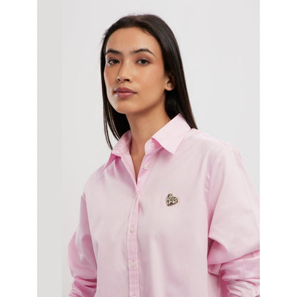Pallavi Swadi Pink Pastel Swarovski Heart Crop Shirt