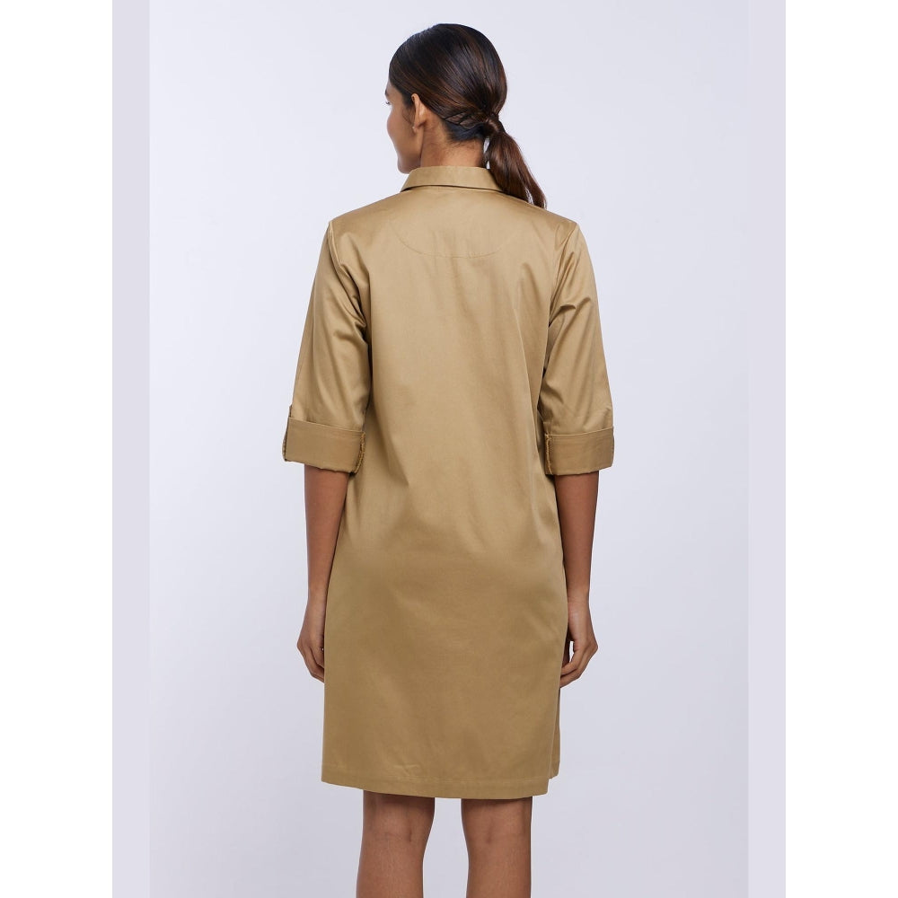 Pallavi Swadi Sand Pima Cotton Shirt Dress
