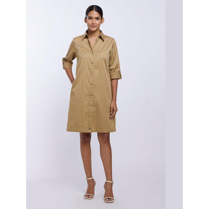 Pallavi Swadi Sand Pima Cotton Shirt Dress