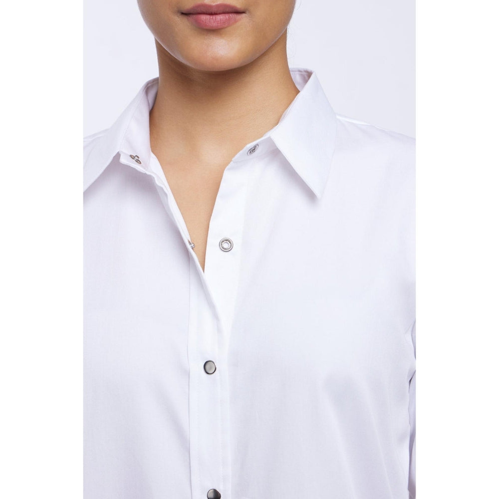 Pallavi Swadi White Pima Cotton Shirt Dress