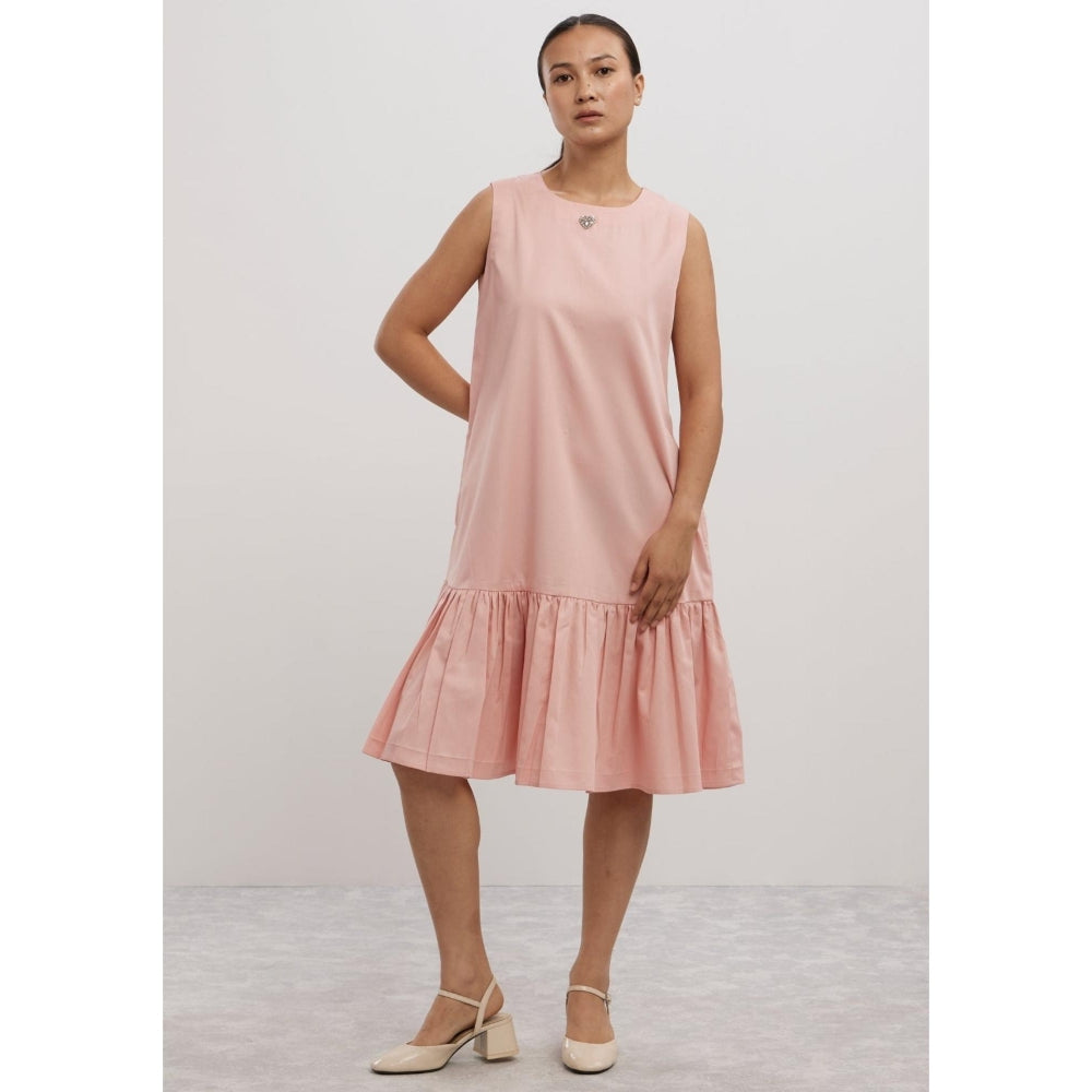 Pallavi Swadi Salmon Small Swarovski Heart Frill Dress