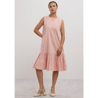 Pallavi Swadi Salmon Small Swarovski Heart Frill Dress