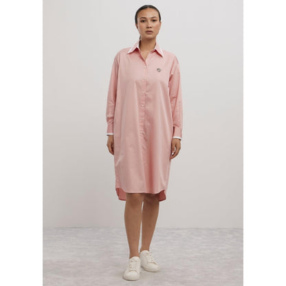 Pallavi Swadi Salmon Tuxedo Swarovski Heart Shirt Dress