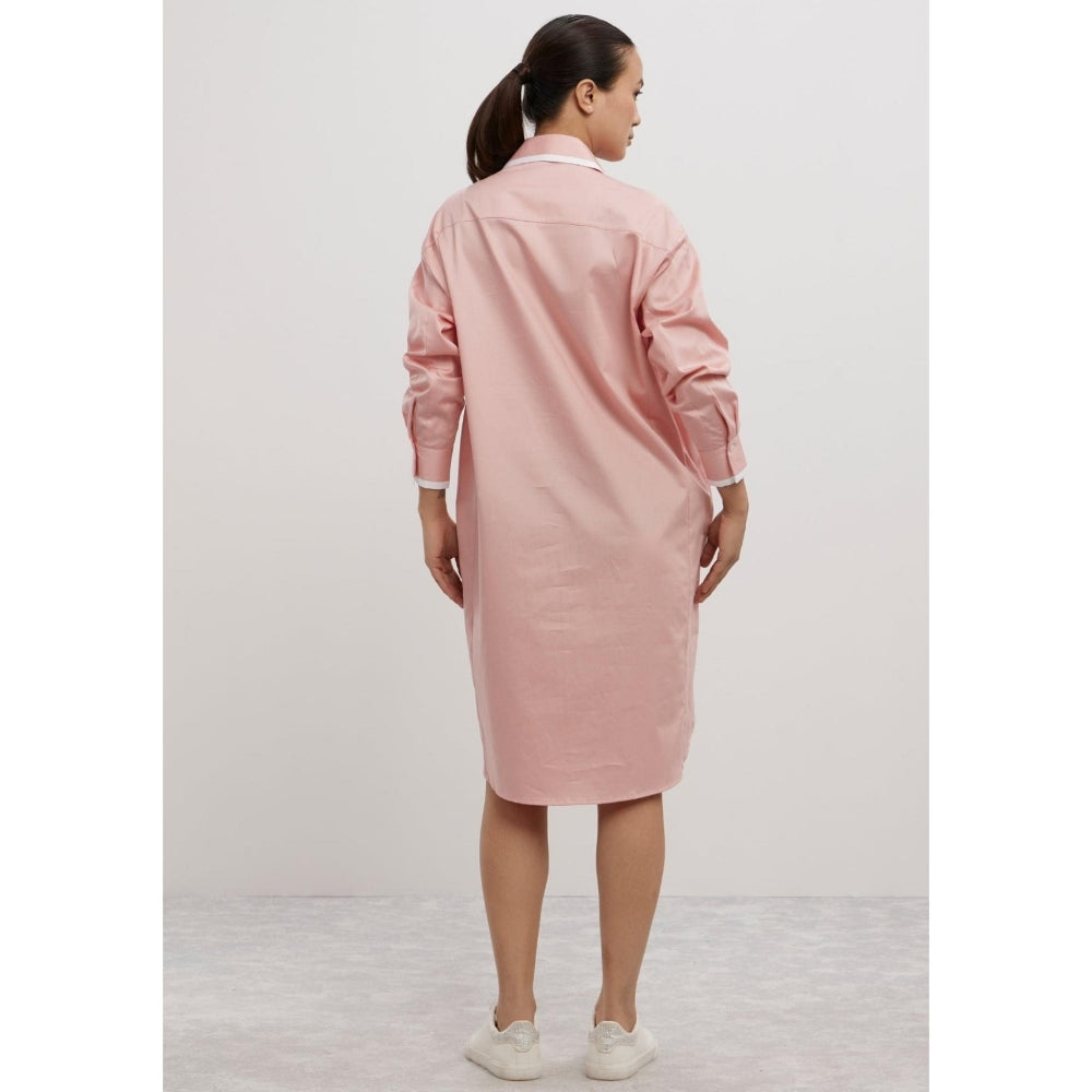 Pallavi Swadi Salmon Tuxedo Swarovski Heart Shirt Dress
