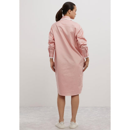 Pallavi Swadi Salmon Tuxedo Swarovski Heart Shirt Dress