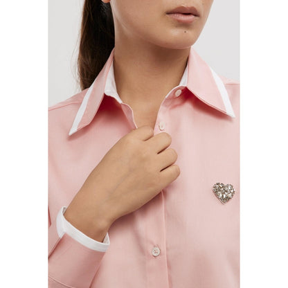 Pallavi Swadi Salmon Tuxedo Swarovski Heart Shirt Dress