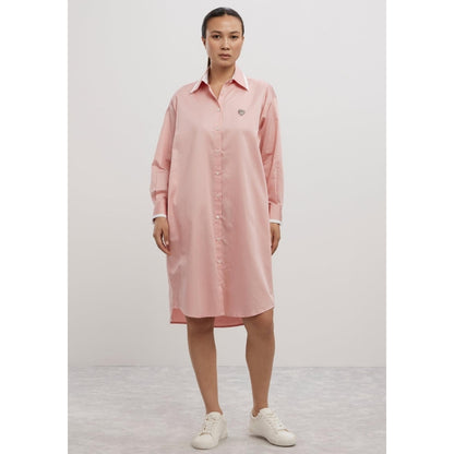 Pallavi Swadi Salmon Tuxedo Swarovski Heart Shirt Dress