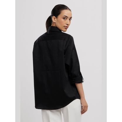 Pallavi Swadi Black Pearl Pocket Strip Shirt