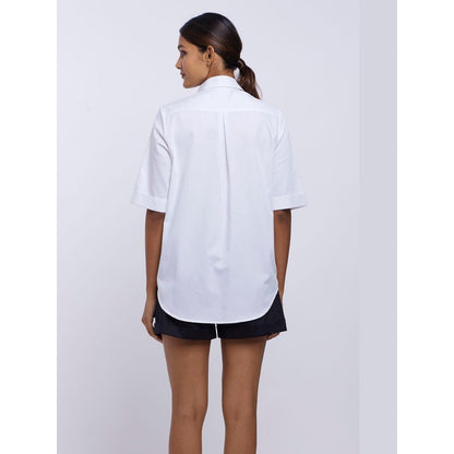 Pallavi Swadi White Audrey Pearl Pocket Shirt