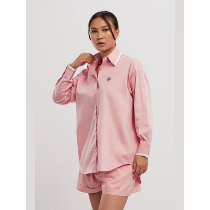 Pallavi Swadi Salmon Tuxedo Swarovski Heart Co-Ord Set