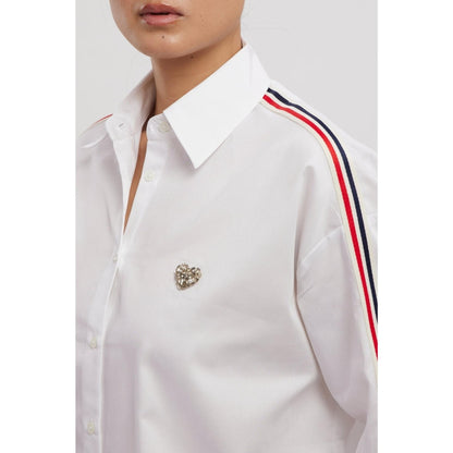 Pallavi Swadi White Blue Red Ribbon Co-Ord Set