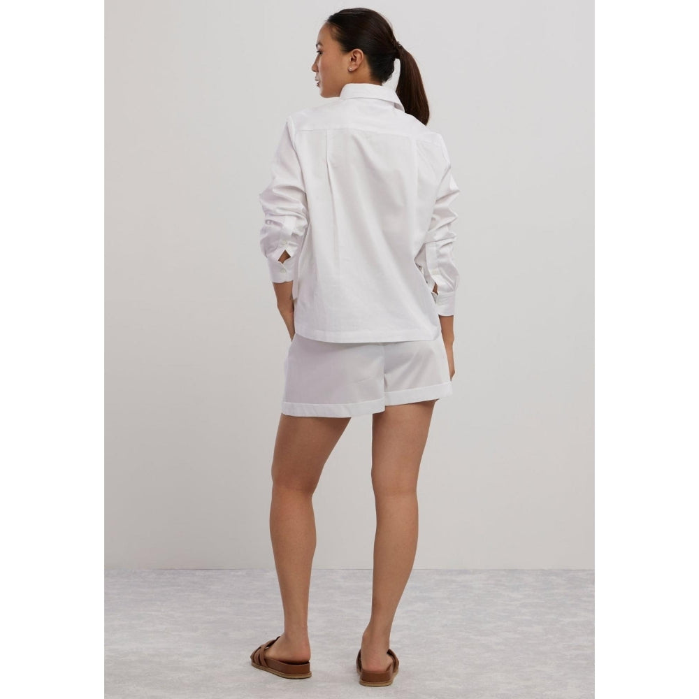 Pallavi Swadi White Swarovski Heart Shorts Co-Ord Set