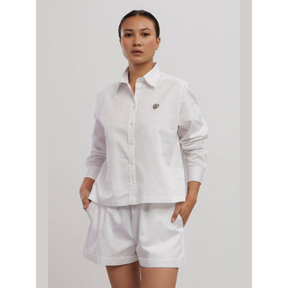 Pallavi Swadi White Swarovski Heart Shorts Co-Ord Set