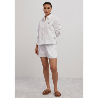 Pallavi Swadi White Swarovski Heart Shorts Co-Ord Set