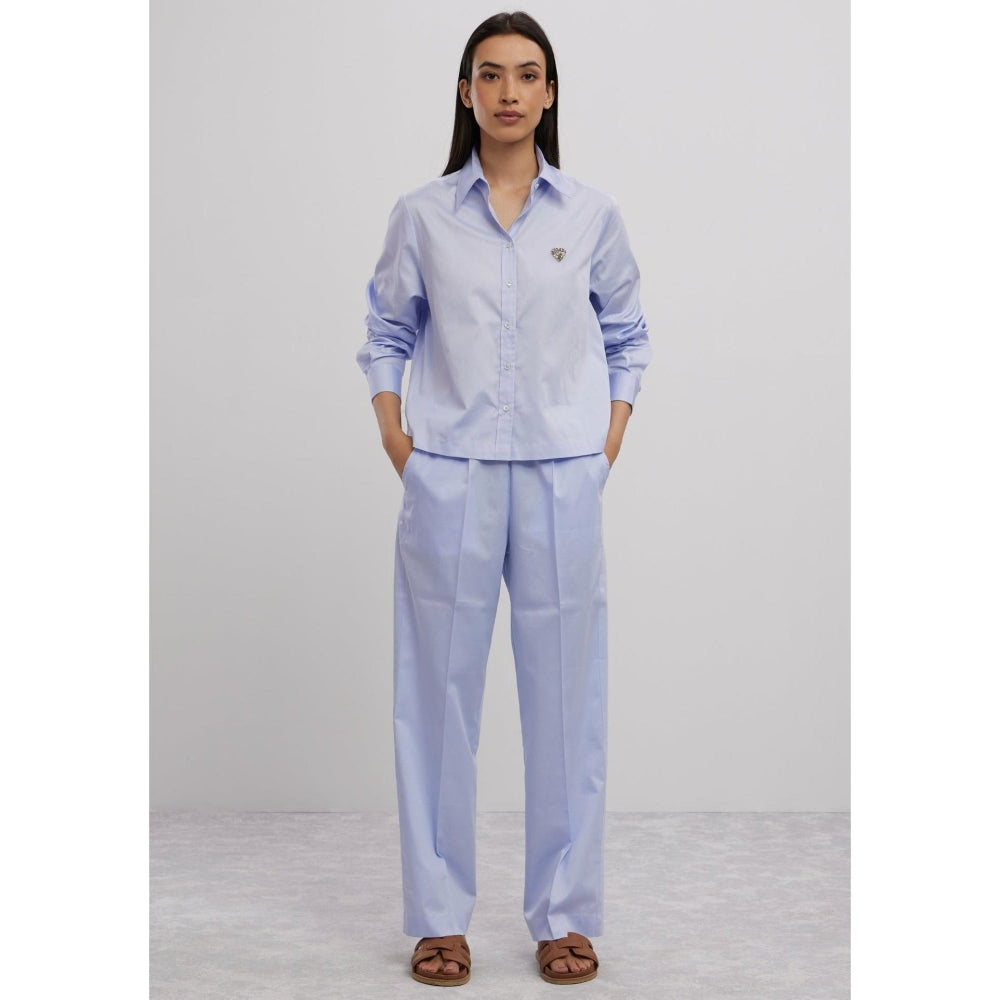 Pallavi Swadi Sky Blue Swarovski Heart Co-Ord Set