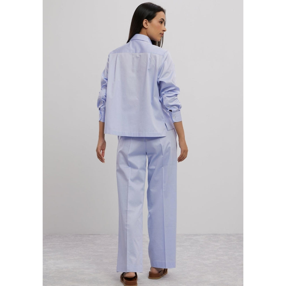 Pallavi Swadi Sky Blue Swarovski Heart Co-Ord Set