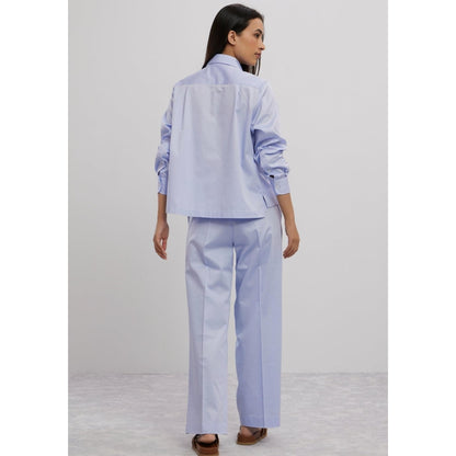 Pallavi Swadi Sky Blue Swarovski Heart Co-Ord Set