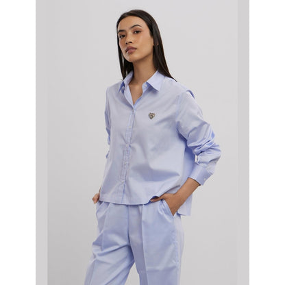 Pallavi Swadi Sky Blue Swarovski Heart Co-Ord Set