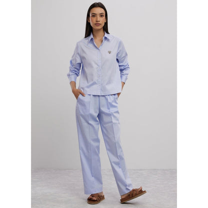 Pallavi Swadi Sky Blue Swarovski Heart Co-Ord Set