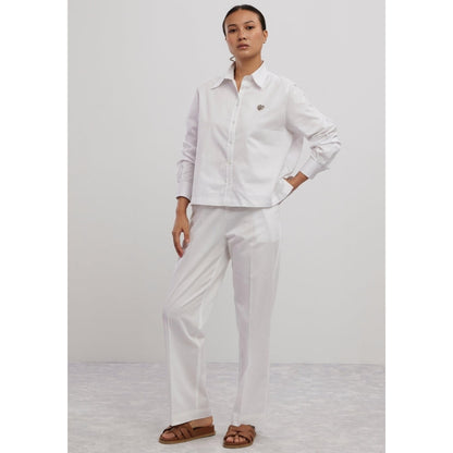 Pallavi Swadi White Swarovski Heart Co-Ord Set