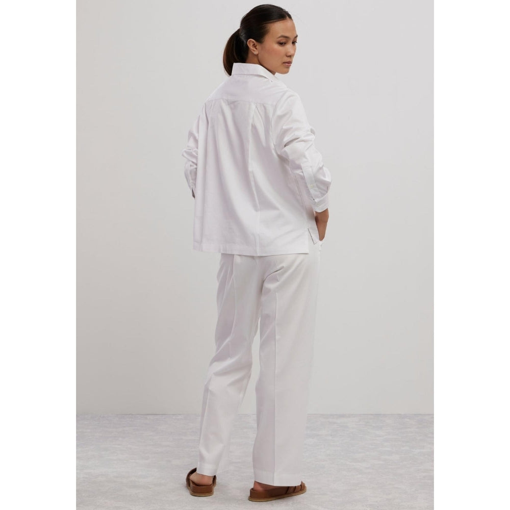 Pallavi Swadi White Swarovski Heart Co-Ord Set