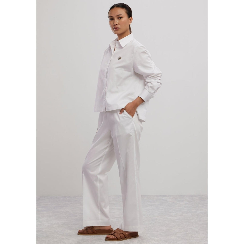 Pallavi Swadi White Swarovski Heart Co-Ord Set