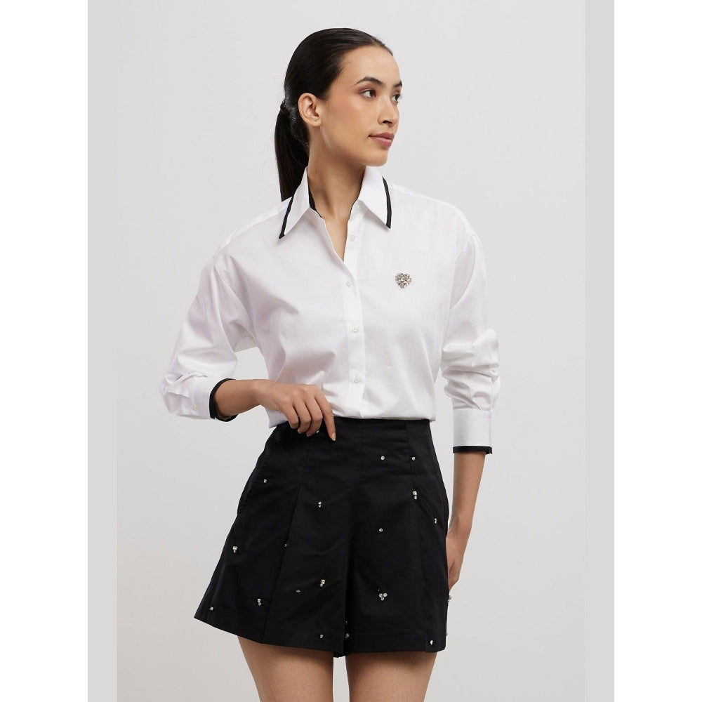 Pallavi Swadi Black Swarovski Shorts