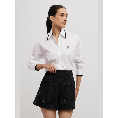 Pallavi Swadi Black Swarovski Shorts